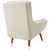 Suggest Button Tufted Upholstered Velvet Lounge Chair, Velvet Fabric, Ivory White 15309