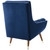Suggest Button Tufted Upholstered Velvet Lounge Chair, Velvet Fabric, Navy Blue 15311