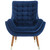 Suggest Button Tufted Upholstered Velvet Lounge Chair, Velvet Fabric, Navy Blue 15311