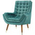 Suggest Button Tufted Upholstered Velvet Lounge Chair, Velvet Fabric, Aqua Blue 15312