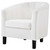 Prospect Channel Tufted Upholstered Velvet Armchair, Velvet Fabric, White 15353