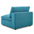Commix Down Filled Overstuffed Armless Chair, Fabric, Aqua Blue 15363