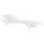 Glimpse Outdoor Patio Mesh Chaise Lounge Chair, Aluminum Metal Steel, White 15370