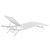 Glimpse Outdoor Patio Mesh Chaise Lounge Chair, Aluminum Metal Steel, White 15370
