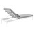 Perspective Cushion Outdoor Patio Chaise Lounge Chair, Fabric Aluminium, White Grey Gray 15372