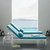 Perspective Cushion Outdoor Patio Chaise Lounge Chair, Fabric Metal Steel, White Blue 15375