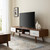 Transmit 70" Media Console Wood TV Stand, Wood, Natural Brown White 15376