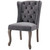 Apprise French Vintage Dining Performance Velvet Side Chair, Velvet Fabric Wood, Grey Gray 15397