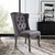 Apprise French Vintage Dining Performance Velvet Side Chair, Velvet Fabric Wood, Grey Gray 15397