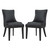 Marquis Dining Chair Faux Leather Set of 2, Faux Vinyl Leather Nail Rivet, Black 15463