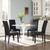 Parcel Dining Side Chair Vinyl Set of 4, Faux Vinyl Leather, Black 15478