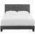 Amira Full Upholstered Velvet Bed, Full Size, Velvet Fabric, Grey Gray, 15495