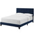 Amira Full Upholstered Velvet Bed, Full Size, Velvet Fabric, Navy Blue, 15497