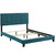 Amira Full Upholstered Velvet Bed, Full Size, Velvet Fabric, Blue, 15498