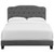 Amelia Full Upholstered Velvet Bed, Full Size, Velvet Fabric, Grey Gray, 15499