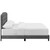 Amelia Full Upholstered Velvet Bed, Full Size, Velvet Fabric, Grey Gray, 15499