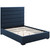 Genevieve Queen Upholstered Fabric Platform Bed, Queen Size, Fabric, Blue, 15543