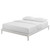 Lodge Queen Wood Platform Bed Frame, Queen Size, Wood, White, 15557
