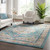 Success Anisah Distressed Vintage Floral Persian Medallion 8x10 Area Rug, Fabric, Multi Blue 15605