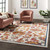 Entourage Azami Distressed Vintage Floral Lattice 8x10 Area Rug, Fabric, Antique  Orange 15636