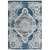 Entourage Malia Distressed Vintage Floral Persian Medallion 8x10 Area Rug, Fabric, Blue Ivory White 15652