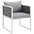 Stance Dining Armchair Outdoor Patio Aluminum Set of 2, Fabric Aluminium, White Grey Gray 15692