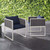 Stance Dining Armchair Outdoor Patio Aluminum Set of 2, Fabric Aluminium, White Navy 15693