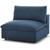 Commix Down Filled Overstuffed Armless Chair, Fabric, Navy Blue 15699