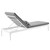 Perspective Cushion Outdoor Patio Chaise Lounge Chair, Fabric Metal Steel, White Grey Gray 15704