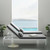 Perspective Cushion Outdoor Patio Chaise Lounge Chair, Fabric Metal Steel, White Grey Gray 15704