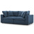 Commix Down Filled Overstuffed 2 Piece Sectional Sofa Set, Fabric, Navy Blue 15716