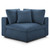 Commix Down Filled Overstuffed 4 Piece Sectional Sofa Set, Fabric, Navy Blue 15726