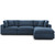 Commix Down Filled Overstuffed 4 Piece Sectional Sofa Set, Fabric, Navy Blue 15726
