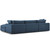 Commix Down Filled Overstuffed 4 Piece Sectional Sofa Set, Fabric, Navy Blue 15726