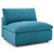 Commix Down Filled Overstuffed 6 Piece Sectional Sofa Set, Fabric, Aqua Blue 15752