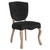 Array Dining Side Chair Set of 2, Velvet Fabric Wood, Black 15767