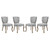 Array Dining Side Chair Set of 4, Fabric Wood, Light Grey Gray 15782