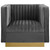 Sanguine Vertical Channel Tufted Accent Performance Velvet Armchair, Velvet Fabric Metal Steel, Grey Gray 15791