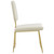 Ponder Dining Side Chair Set of 2, Velvet Fabric Steel Metal, Ivory White 15851
