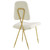 Ponder Dining Side Chair Set of 2, Velvet Fabric Steel Metal, Ivory White 15851