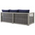 Aura 6 Piece Outdoor Patio Wicker Rattan Set, Rattan Wicker, Navy Blue Grey Gray 15870