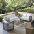 Aura 6 Piece Outdoor Patio Wicker Rattan Set, Rattan Wicker, Grey Gray White 15871