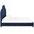 Primrose Queen Performance Velvet Platform Bed, Queen Size, Velvet Fabric, Navy Blue, 15896