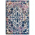 Reflect Primrose Distressed Vintage Ornate Floral Lattice 5x8 Indoor and Outdoor Area Rug, Fabric, Multi Blue 15917