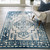 Reflect Nyssa Distressed Geometric Southwestern Aztec 5x8 Indoor and Outdoor Area Rug, Fabric, Blue Ivory White 15925