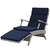 Envisage Chaise Outdoor Patio Wicker Rattan Lounge Chair, Fabric Rattan Wicker, Navy Blue, 17250