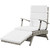 Envisage Chaise Outdoor Patio Wicker Rattan Lounge Chair, Fabric Rattan Wicker, White, 17252