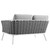 Stance Outdoor Patio Aluminum Loveseat, Aluminum Fabric, White Grey Gray, 17262