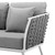 Stance Outdoor Patio Aluminum Sofa, Fabric Aluminum, White Grey Gray, 17264