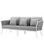 Stance 6 Piece Outdoor Patio Aluminum Sectional Sofa Set, Aluminum Fabric, White Grey Gray, 17283